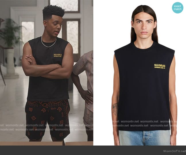 Nahmias Landscape Muscle T-Shirt worn by Will Smith (Jabari Banks) on Bel-Air