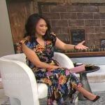 Nancy Chen’s black floral dress on CBS Mornings