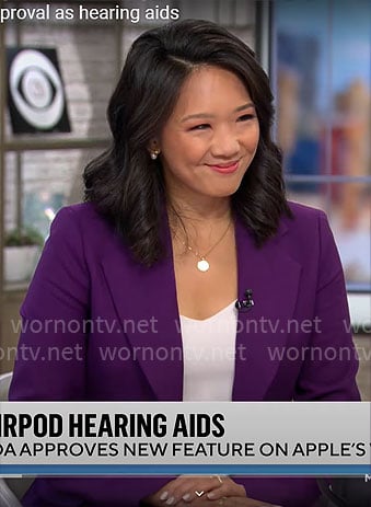 Nancy Chen’s purple blazer on CBS Mornings