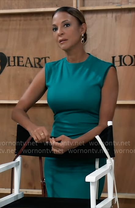 Natalia's green ruched dress on General Hospital