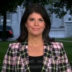 Natalie Brand’s pink plaid blazer on CBS Mornings