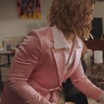 Nathaniel’s pink satin belted blazer on All American Homecoming