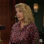 Nikki’s geometric print shirt and skirt set on The Young and the Restless