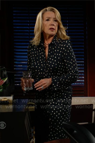 Nikki’s polka dot shirtdress on The Young and the Restless