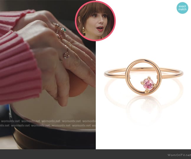 Transluscent Ring with Fancy Colored Diamonds by Nue Fine Jewelry worn by Emily Cooper (Lily Collins) on Emily in Paris