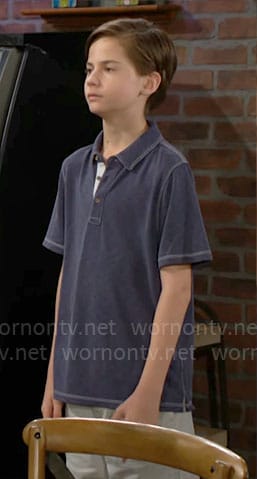 Connor's navy polo shirt on The Young and the Restless