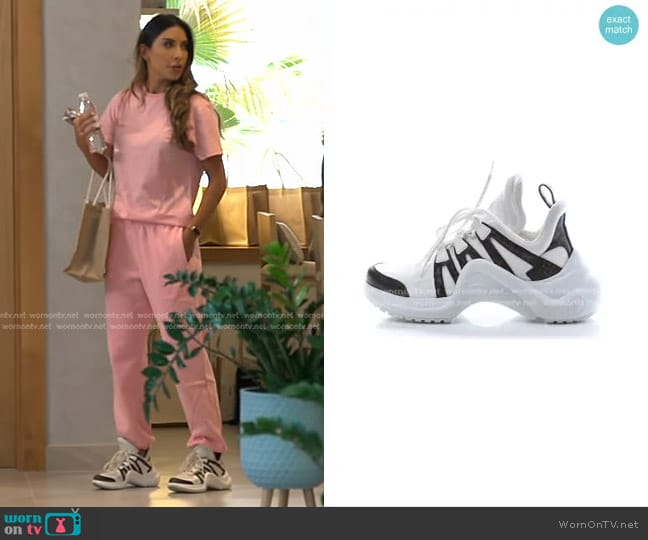 Louis Vuitton Archlight Trainer Sneakers in Monogram White worn by Taleen Marie (Taleen Marie) on The Real Housewives of Dubai