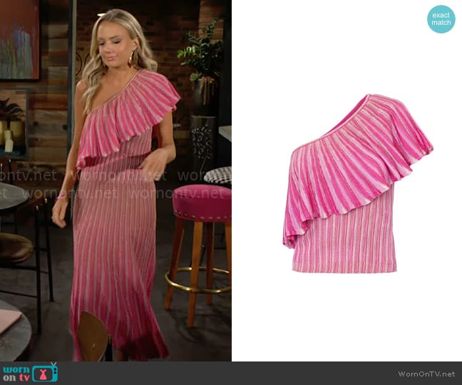 Paola Bernardi Knit Ruffle Top worn by Abby Newman (Melissa Ordway) on The Young and the Restless