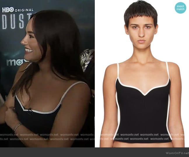 Paris Georgia Black Heart Camisole worn by Emily Curl on E! News