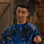 Parker’s blue floral sequin bomber jacket on Bunkd