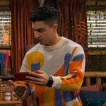 Parker’s geometric print sweater on Bunkd