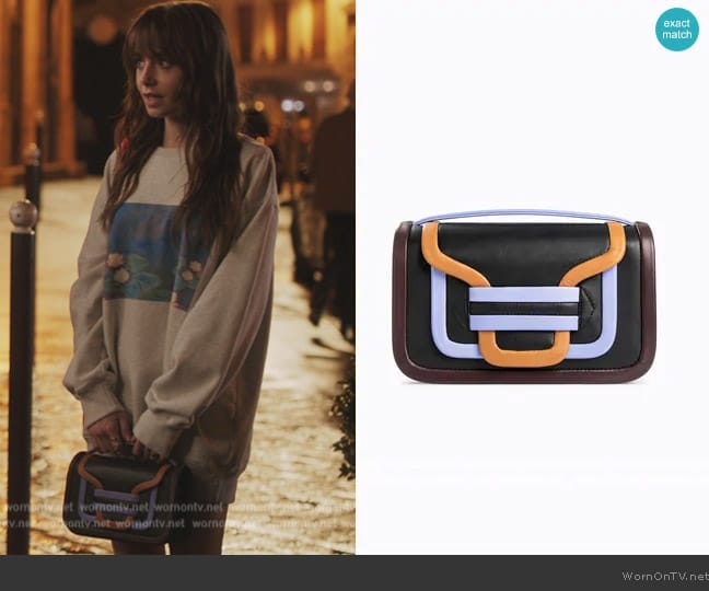 Pierre Hardy Alpha Crossbody Bag worn by Emily Cooper (Lily Collins) on Emily in Paris