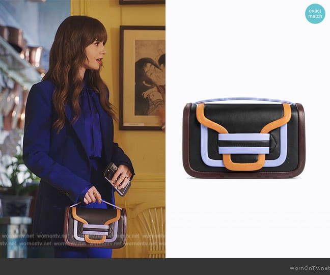 Pierre Hardy Alpha Crossbody Bag worn by Emily Cooper (Lily Collins) on Emily in Paris