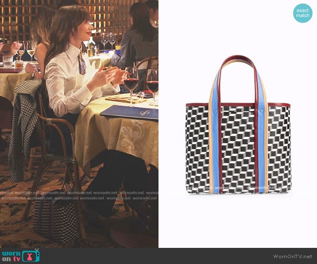 Pierre Hardy Archi Canvas Cube Tote worn by Emily Cooper (Lily Collins) on Emily in Paris