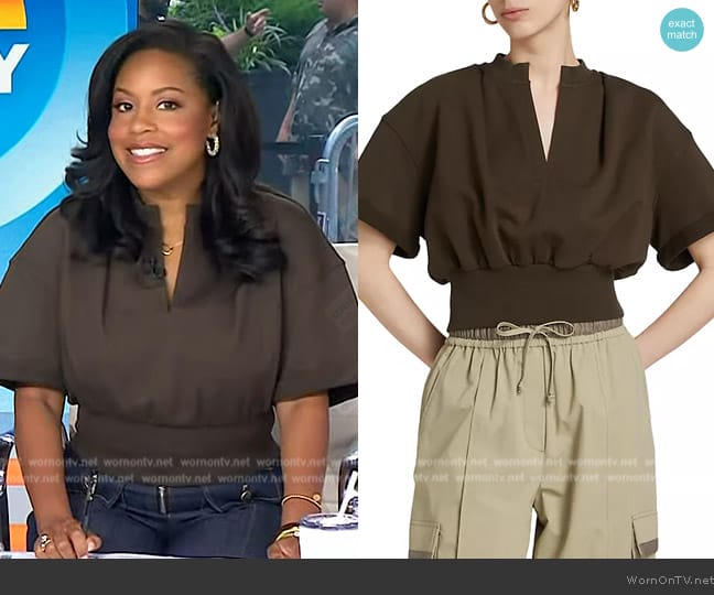 3.1 Phillip Lim Split-Neck Cropped Sweatshirt worn by Sheinelle Jones on Today