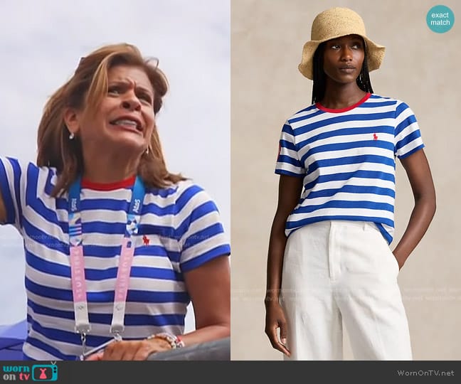 Polo Ralph Lauren Team USA Striped Jersey Tee worn by Hoda Kotb on Today