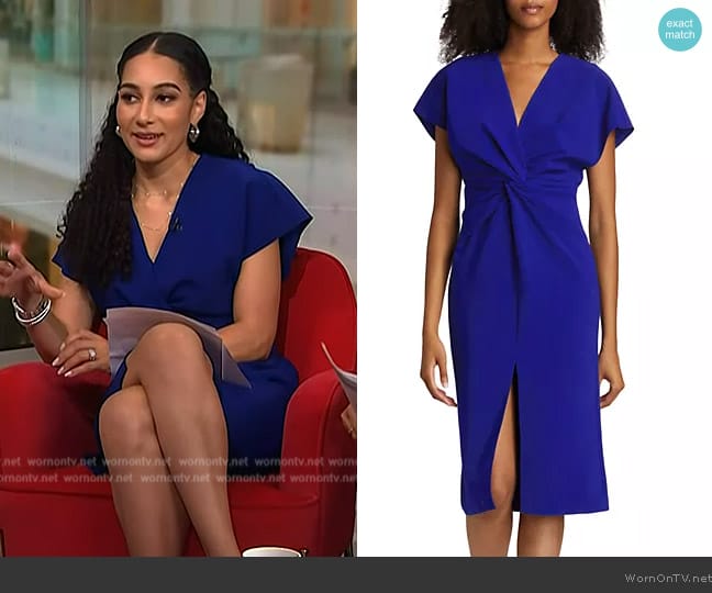 Prabal Gurung Jackie Twisted Midi-Dress worn by Morgan Radford on NBC News Daily