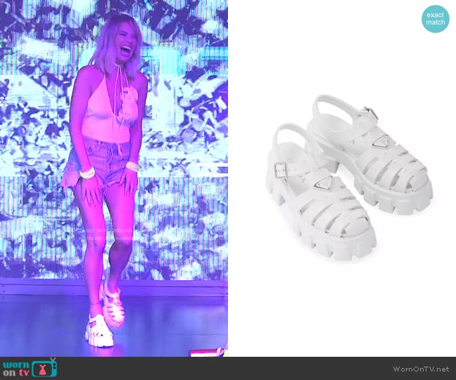 Prada Foam Rubber Sandals worn by Caroline Stanbury (Caroline Stanbury) on The Real Housewives of Dubai