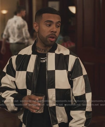 Quentin’s checkerboard print jacket on Bel-Air