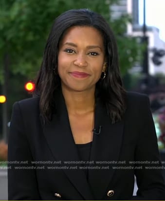 Rachel's black double breasted blazer on Good Morning America