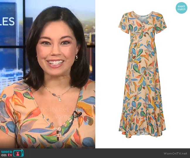 Rachel Pally Crepe Joline Maternity Dress worn by Jo Ling Kent on CBS Mornings