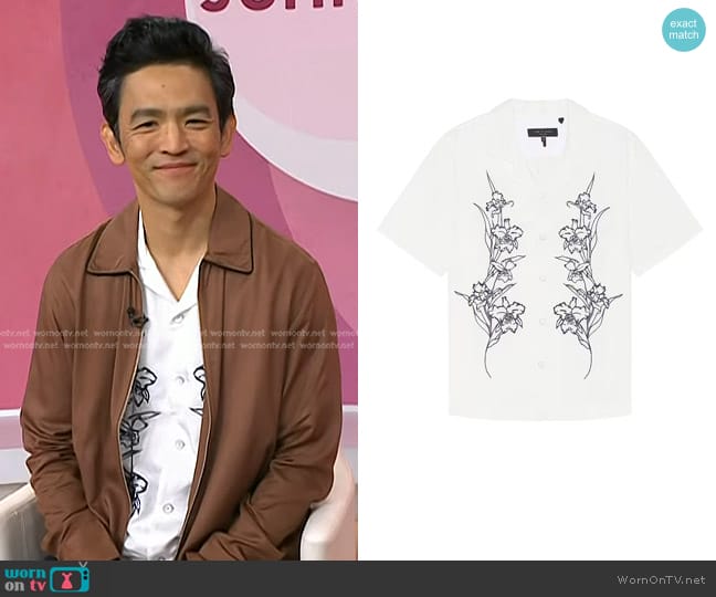 Rag & Bone Avery Resort Shirt in Aged White worn by John Cho on Today