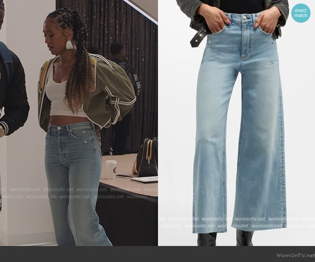 Rag and Bone Flexi Sofie Wide-Leg Ankle Jeans worn by Keisha (Netta Walker) on All American Homecoming