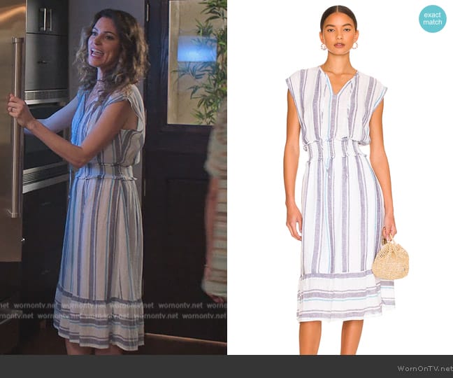 Rails Ashlyn Midi Dress worn by Amanda Larusso (Courtney Henggeler) on Cobra Kai