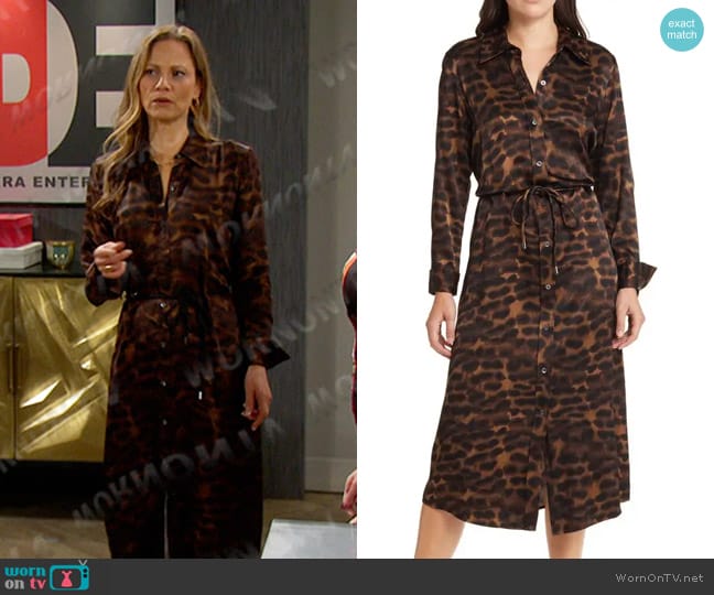 Rails Anina Dress in Umber Leopard worn by Ava Vitali (Tamara Braun ) on Days of our Lives