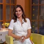 Rebecca’s white floral embroidered shirtdress on Good Morning America
