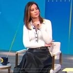 Rebecca’s black knot strap sandals on Good Morning America