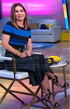 Rebecca’s black knot strap sandals on Good Morning America