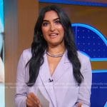 Reena’s lilac double breasted blazer on Good Morning America