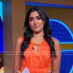 Reena’s orange smocked waist dress on Good Morning America