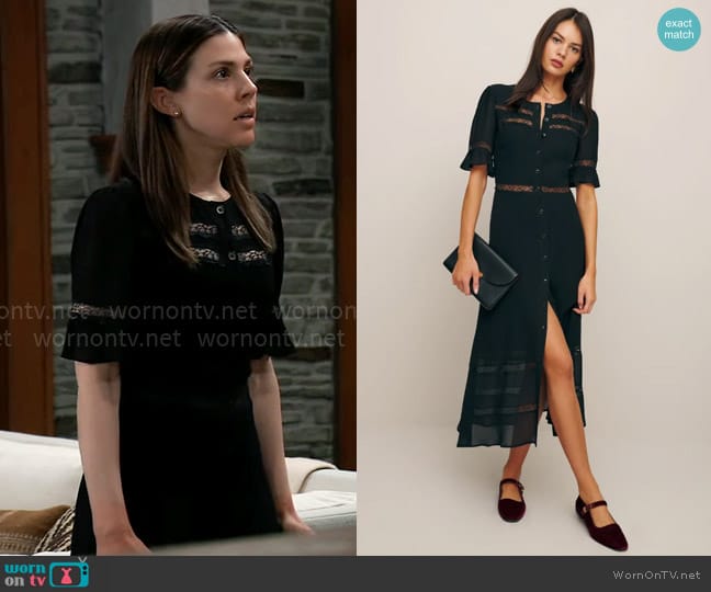 Reformation Woodson Dress worn by Kristina Corinthos-Davis (Kate Mansi) on General Hospital