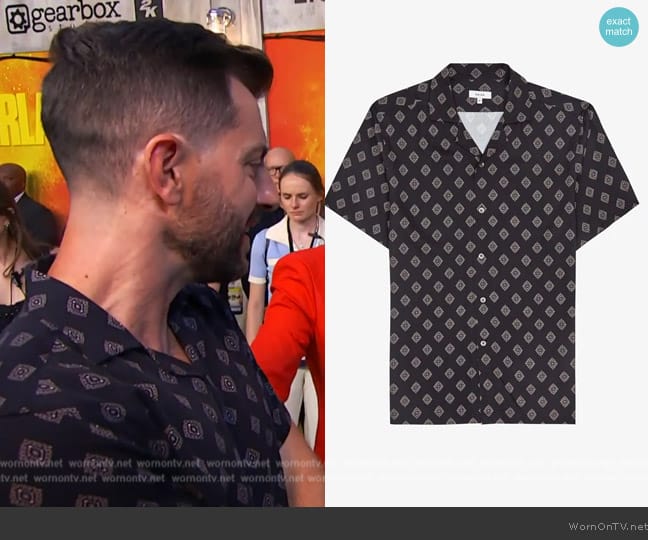 Reiss Medallion Printed Cuban Shirt worn by Will Marfuggi on E! News