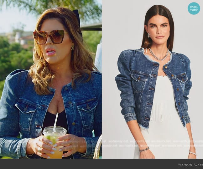 Retrofete Chelsea Jacket worn by Emily Simpson on The Real Housewives of Orange County