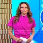 Rhiannon’s pink gathered jumpsuit on Good Morning America