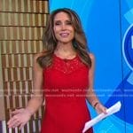 Rhiannon’s red sleeveless lace dress on Good Morning America