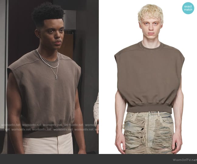 Rick Owens Gray Tatlin Sweatshirt worn by Will Smith (Jabari Banks) on Bel-Air