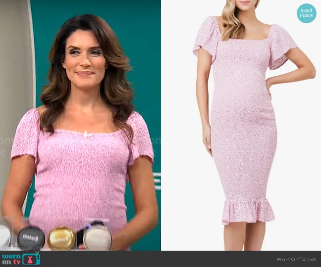 Ripe Maternity Selma Shirred Body-Con Maternity Dress worn by Adriane Kiss on CBS Mornings