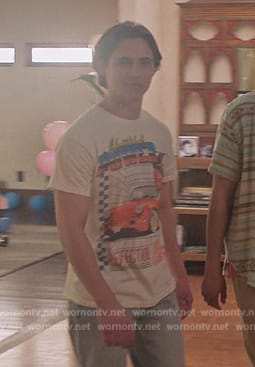 Robby's car graphic tee on Cobra Kai