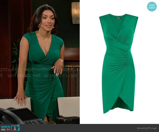 Roberto Cavalli Ruched Tulip Bodycon Dress worn by Audra Charles (Zuleyka Silver) on The Young and the Restless