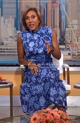 Robin's blue floral midi dress on Good Morning America