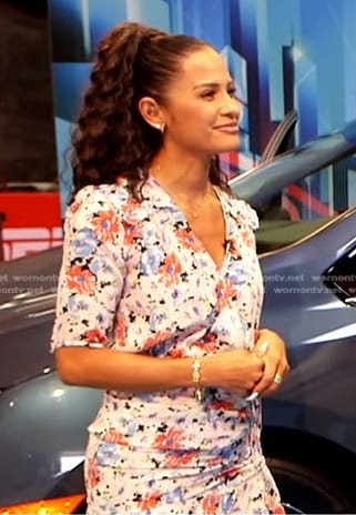 Rocsi's white floral dress on Good Morning America