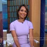 Sade Baderinwa’s lilac short sleeve dress on Good Morning America