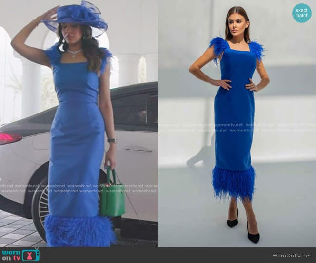 Saffron Azure Midi Dress worn by Saba Yussouf (Saba Yussouf) on The Real Housewives of Dubai