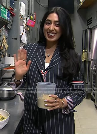 Samah Dada's grey striped blazer on Today