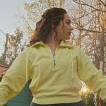 Samantha’s yellow half zip hoodie on Cobra Kai