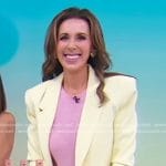 Sarah Eggenberger’s yellow ruched sleve blazer on Good Morning America